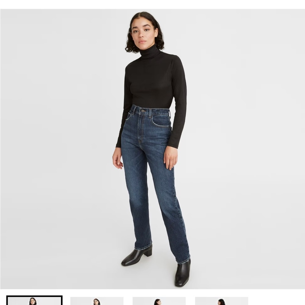 LEVIS- 70'S HIGH RISE SLIM STRAIGHT - 34” X 29” - Dark Wash